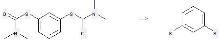 1,3-Benzenedithiol can be prepared by 1,3-Bis-(dimethylcarbamoylthio)-benzol by heating